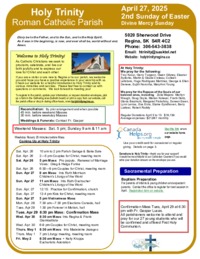 Sun. April 27, 2025 - 2nd Sunday of Easter